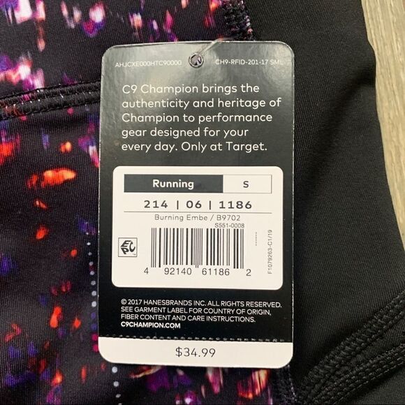 NWT C9 by Champion Capri 20” Running Leggings Burning Ember Size Small - Picture 3 of 10